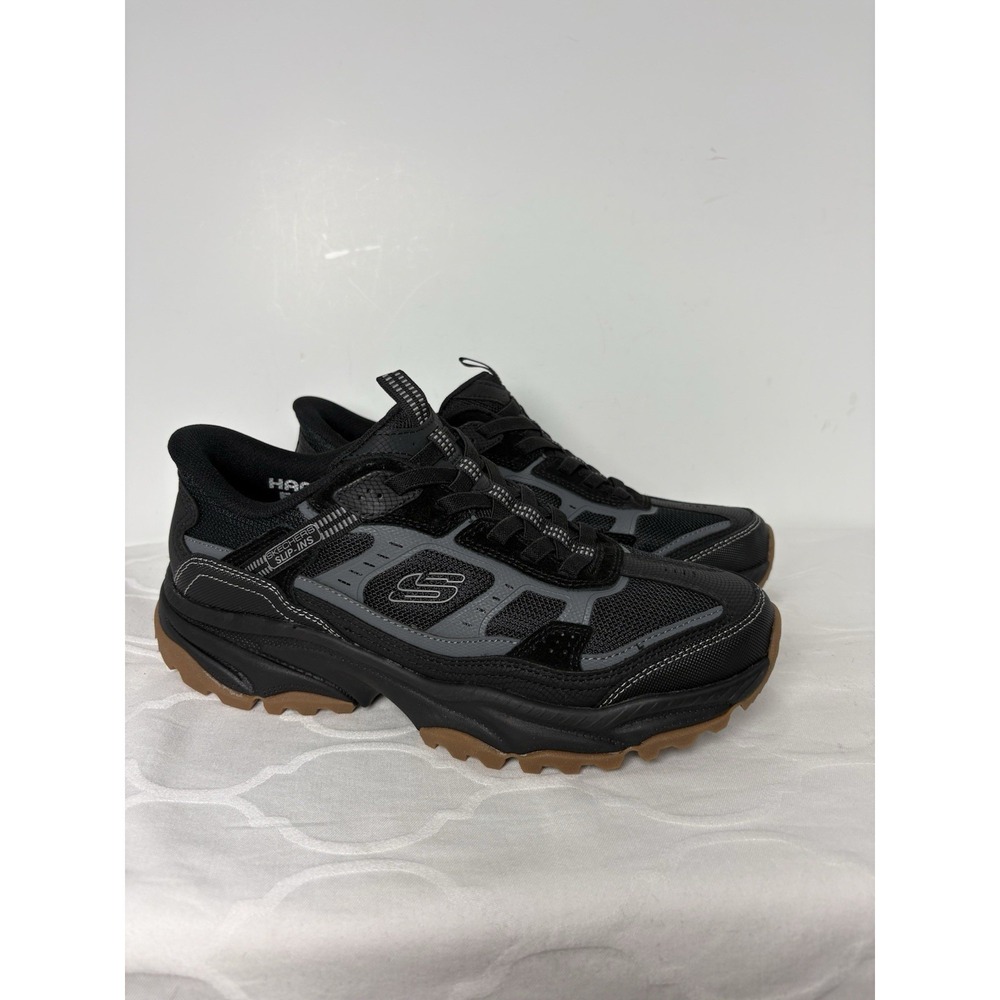 Skechers Vigor Slip-Ins Trail Running Shoes Men Size 9 Black Sneakers SN237744